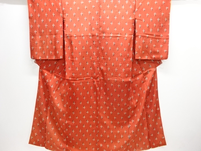 アンティーク　十字絣柄着物